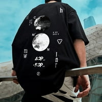 Mjesec Space Nasa Thirt Thechwer Majica Cyberpunk Japanska Streetwear Hip Hop Košulje Muška grafika T Muška labava par Majica Goth Black Tee