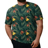 Muška majica Modna proljetna ljetna casual velike veličine kratkih rukava O-izrez cvijeće tiskane majice za majice za muški putnik
