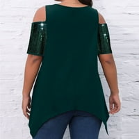 PBNBP Ženska progonička šuplja nepravilna veličina prevelikih kratkih rukava, ženske bluze i vrhove