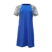 Chueoow ženske haljine Leopard kratki rukav O vrat labav udobni casual salon haljina haljina haljina