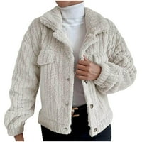 Zimska kaputana žena dugi rukav otvoren prednji labavi odjeća sa čvrstim bluzom kaput vrhova bluza