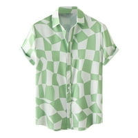 Rovga majica muško ljetna casual geometrijska košulja za ispis kratkih rukava Okrenite košulju ogrlice