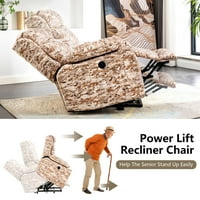 HOMEMIYN LECLINER stolica, dizanje stolica za starije osobe za grijanje, masaža, podrška neovisno podešavanje ugao za podršku leđa i nogu, Camo