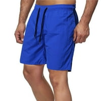 Hanas muške hlače Muške kratke hlače Ležerne prilike Classic Fit Crckstring Ljeto Plaže Kratke hlače sa elastičnim strukom i džepovima Plavi XXL