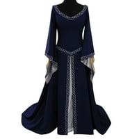IOPQO Ljetna haljina Ženska haljina dugih rukava podne duljina Cosplay haljina s dugim rukavima Mini