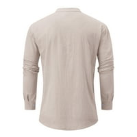 Muška majica Muška povremena moda Moda gornji štand ovratnik od pune košulje Dugi rukav džep pamuk košulja