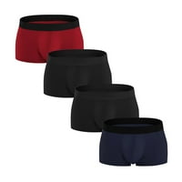 Aaiyomet bokseri za muškarce Muška moda 4er Šarene udobne 95% pamučne donje rublje Plus veličine, mornarice, crvena, crna, siva velika