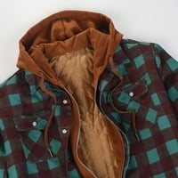 Bomber jakna Muška flannela plairana zimska odjeća obložene dukseve prema dolje i puni zip up zimski topli kaput Buffalo patentna dukserica Army Green S