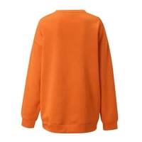 Ženska dukserica posada dugih rukava s dugim rukavima Ispiši ležerne džempere bluza narančasta