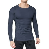 Muškarci T-majice Outdoor Vintage dugih rukava Majica Jesen Solid Boja Casual Top Muško Jednostavna ulična odjeća
