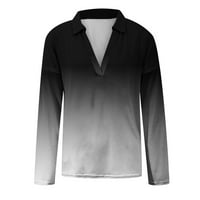 Ženske vrhove dugih rukava Bluze Trendy Slim Fit Ležerne majice Tunika Dugi rukav V izrez cvjetni pulover za ispis Black L l