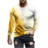 Majica s dugim rukavima MENS Clear Slim Fit Graphic 3D košulje Crew CACT pulover Tee Casual Vintage