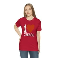 Srčana šahovska majica, volim šahovsku majicu