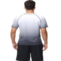 PDBOKEW Swim majice Kratki rukav za muškarce Brzo suho trčanje UPF50 + zaštita od sunca Rash Guard Top bijeli gradijent karbon sive l