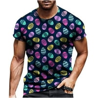 Smihono Rollbacs Grafic Uskršnji jaja Ispisujte majice za muškarce kratki rukav modna ljetna bluza Crew