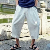 Hlače za muškarce čišćenje Muške casual Slim sportske hlače CALF-duljine posteljine pantalone vrećice