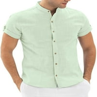CAPREZE MENS Ljetne košulje Gumb up bluza štand ovratnik na vrhu obične majice majica kratkih rukava
