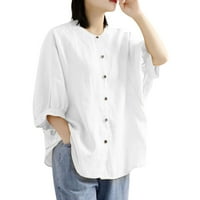 Twifer košulje za žene žene Vintage Three Quarter O izrez plus veličina Top T Majica Bluza