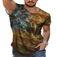Grianlook muns majice posade vrat ljetni vrhovi kratki rukav bluza muškarci patriotske majice modni