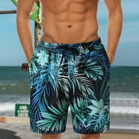 Hanxiulin Muškarci Ljeto Kratko gaćica tiskana kratka labava džepna ploča Casual Pant kratka plaža moda