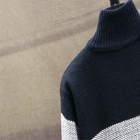 SHPWFBE MENS džemper muške jesenje i zimske boje koji odgovaraju stand-up ovratnik na dugim rukavima na dugim rukavima Pleteni kaput