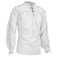 Advoicd Muška košulja Kvalitetna bluza za zavojju rukavica Gothic Muškarci Visoka dugačka modna muška muska majica