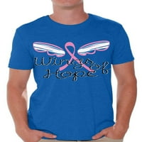 Wingwward Styles Wings of thirt vrpca Angel Wings košulje za dojku Shirts za muškarce Pink traka za