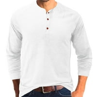 Kali_store majice s dugim rukavima za muškarce muške majice Slim Fit Crew vrat Brzi suhi mekani trening tee bijeli, m