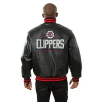 Muški JH Design Black La Clippers Domaća team kožna jakna