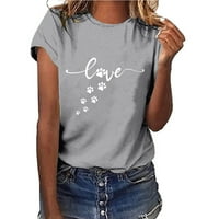Valentinene majice za žene Crewneck Slatka ispisana bluza s kratkim rukavima, Ležerne prilike Ležerne prilike Saobavi teenje Pokloni Dame Odeća