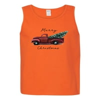 Sretan božićni crveni kamion s božićnim muškim grafičkim cisterom, narandžasta, 2xl