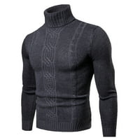 Pad džempera moderan fit džemper pulover za odmor turtleneck džemper muškarci crni xl