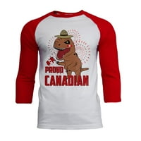 Dan Kanade Ponosni kanadski T-reon Muški meki raglan majica Bijeli-crveni sm