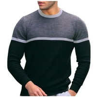 Muški džemper od vafela dugih rukava Lagana klasična fit džemper casual crewneck bolovni blok pulover