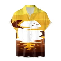 Muške košulje Casual Scroeve Spring Summer Shortwn vrat 3D Odštampana modna bluza za muškarce