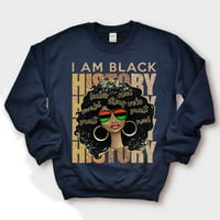 Obiteljski LLC Ja sam Crna history Crna djevojka majica, Mjesečna majica Crne history, košulja crna