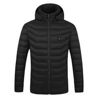 Symoid Mens Parkas - vanjska topla odjeća zagrijana za vožnju skijanja ribolov punjenje putem grijanog kaputa crni xxl