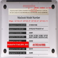 Kaishek Hard Case Cover kompatibilan sa - otpustiti MacBook Pro 15 Retina Display Touch bar + crni poklopac