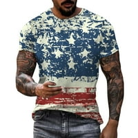 Komforan papučica muški ljetni 3D digitalni tisak Dan neovisnosti okrugli vrat majica kratkih rukava bluza Muška odjeća