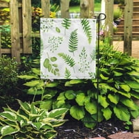 Zeleno zeleno lišće Botanički rustikalni uzorak cvjetni akvalitetni šumski šumski vrt Garden Zastava ukrasna zastava Kuća baner
