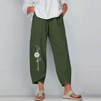 Pajama hlače ženske ležerne cvijeće Ispiši elastični pojas pojas sa džepovima širine hlače za noge Hlače Ljetno čišćenje 4