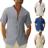 Muški casual havajski gumb dolje majice kratki rukav plaža na plaži Henley bluza