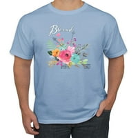 Slatka srca i cvijeće blagoslovio je grafičku majicu inspirativnog kršćanina, svijetloplava, 5xl