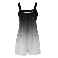 Ukupni kombinuit za žene Ljetni modni kaiševi Zmajevi Gradijent boje Casual Baggy kombinezone s džepovima Sivi XL