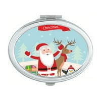 MAS Santa Claus Elk Penguin Festival Mirror Portable Foll ručne šminke dvostruke bočne naočale
