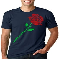 Muška nagnuta ruža mornarica plava C majica Srednja krema