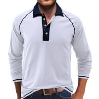 Kali_store majice za muškarce Muške dugih rukava udobne t majice Crew izrez Pulover majica Bijela, XL