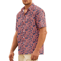4. jula muška havajska majica SAD Nacionalna zastava gradijent grafički otisak košulje 3D print vanjski ulični kratki rukav, odjeća za odjeću za odjeću