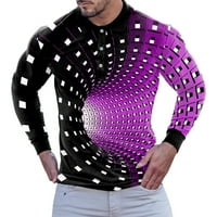 Muški modni casual sportovi apstraktni digitalni tisak rever gumb dugih rukava manžeta