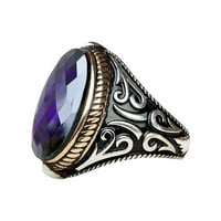 Modni elegantan ljubičasti kameni nakit prsten za nakit angažirani prsten za žene i muškarce kucanje prstenaste zapadnjačke prstenove
